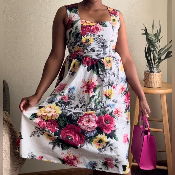 Anthropologie Cottagecore Dress (Unique Farmhouse Pattern) (NWOT) - Picture 12 of 13